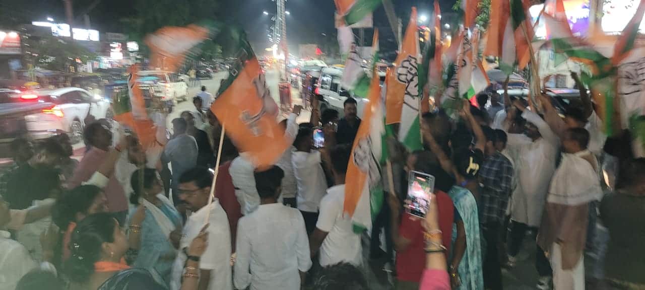 कांग्रेस और भाजपा कार्यकर्ता भिड़े