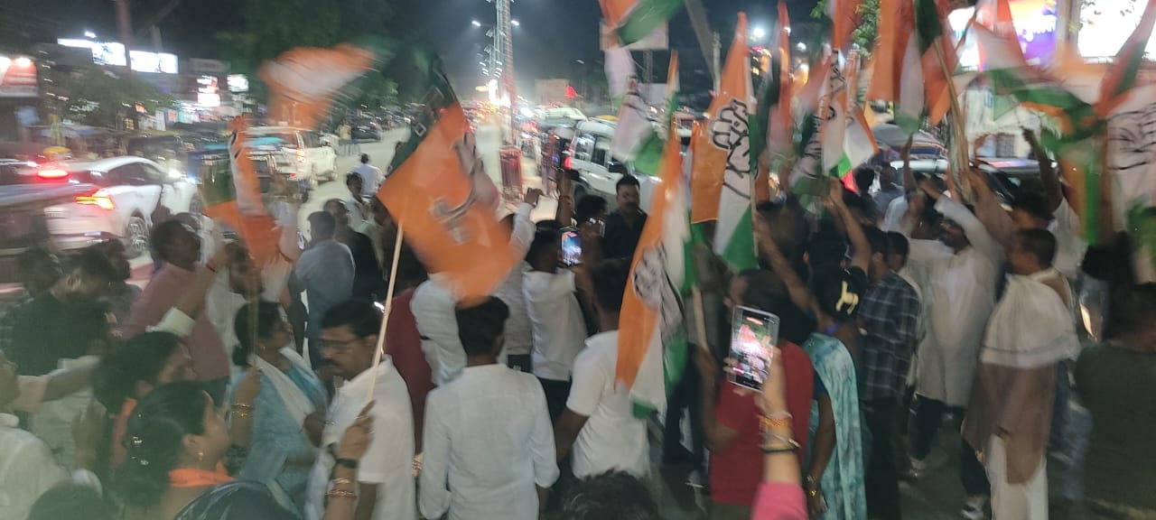 कांग्रेस और भाजपा कार्यकर्ता भिड़े
