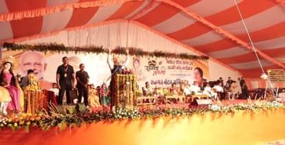 कार्यक्रम के दौरान संबोधित करते हुए सीएम मोहन यादव।