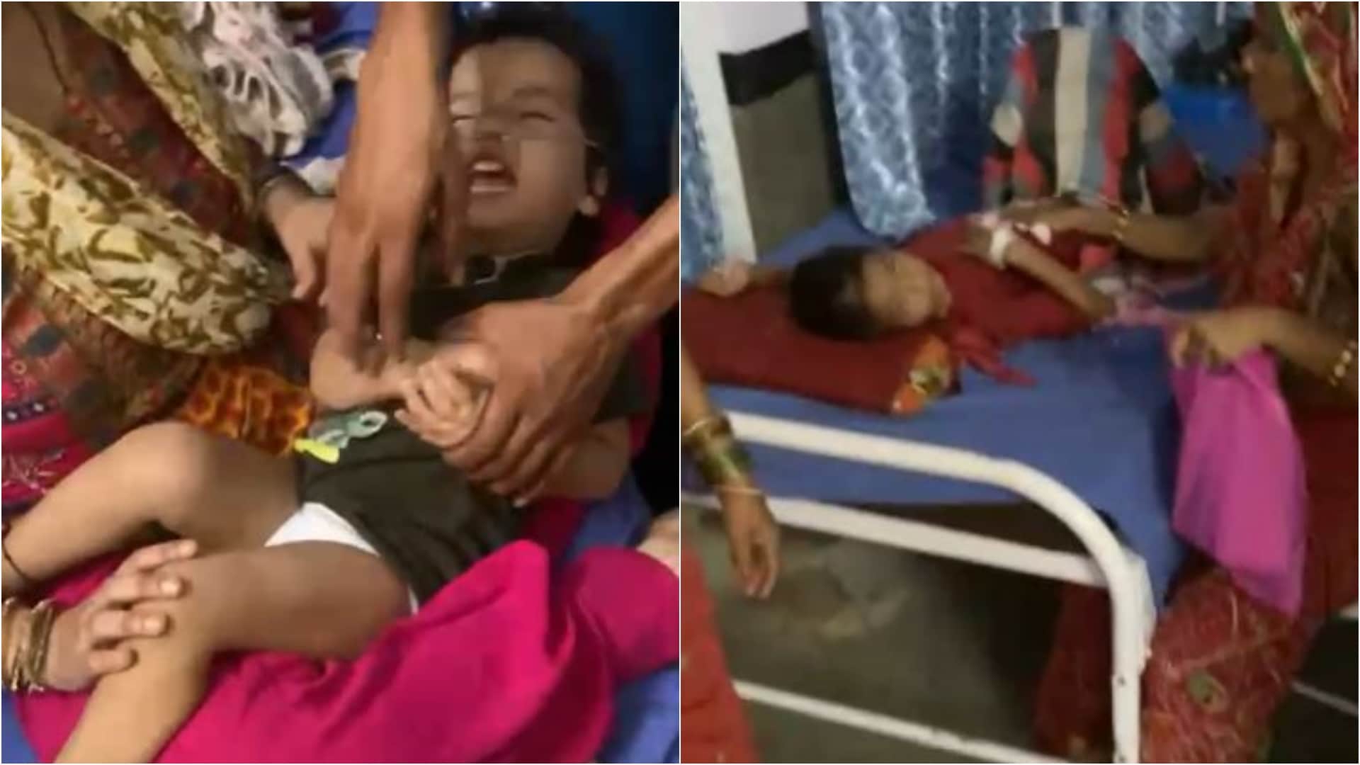 बच्चों को संभालते परिजन