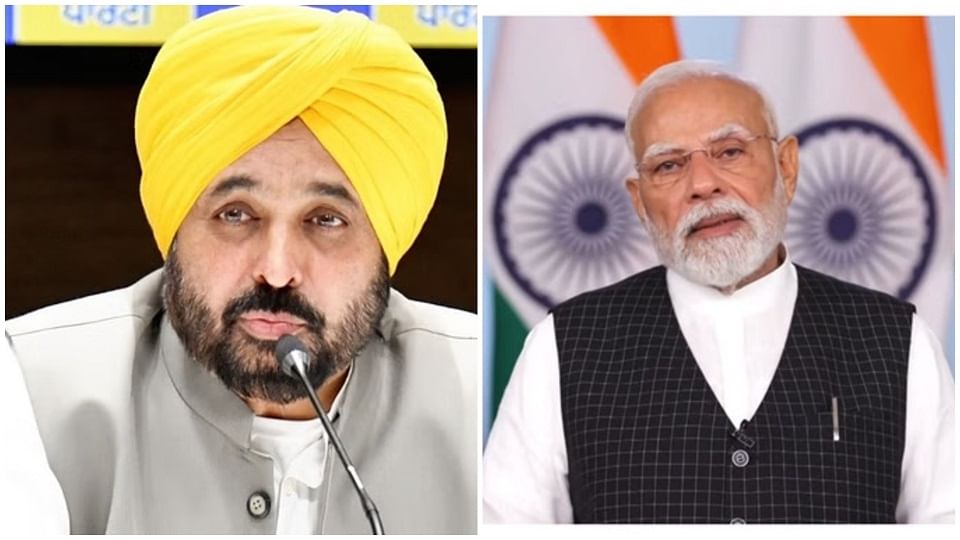 मुख्यमंत्री भगवंत मान और प्रधानमंत्री नरेंद्र मोदी