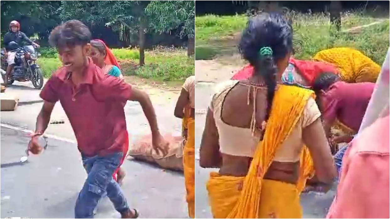Bihar News: Eight second video exposed prohibition of liquor in Bihar, liquor bottles looted on road
