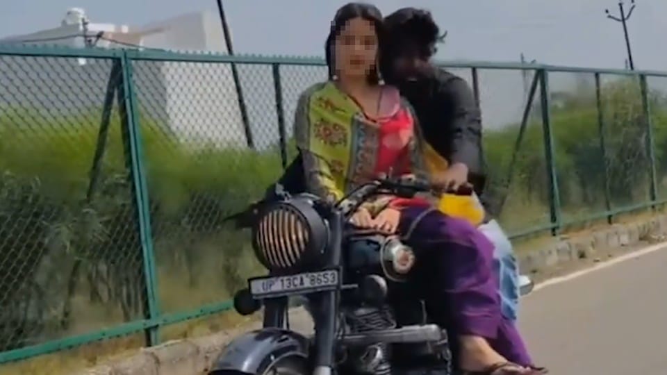 Bulandshahr: Boy drives bullet with girl sitting in tank, video of dangerous game for reeling