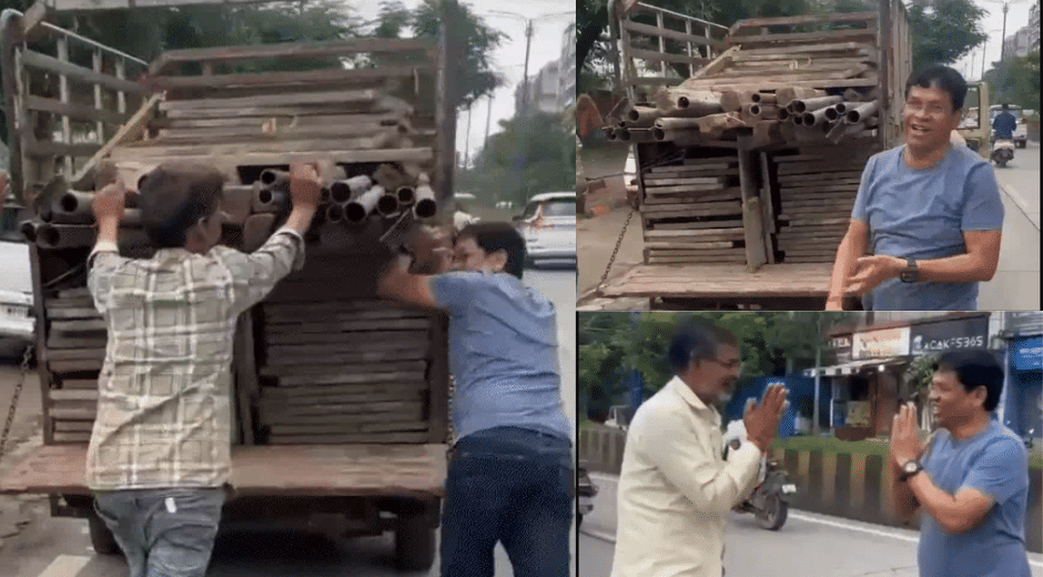 indore news sdm helps loading rickshaw driver on road video viral