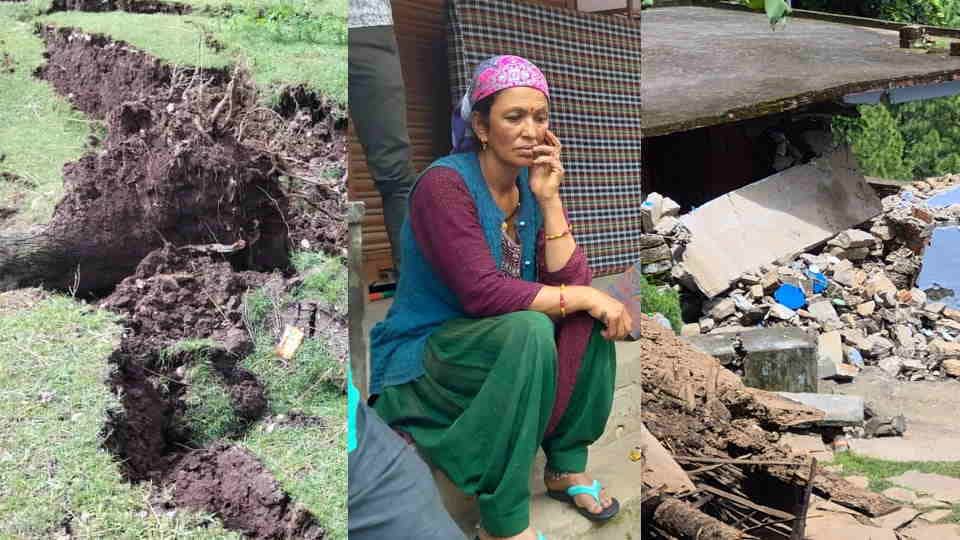 Chamoli News Nandanagar Band Bazaar hit by landslide 25 shops in danger 34 families shifted