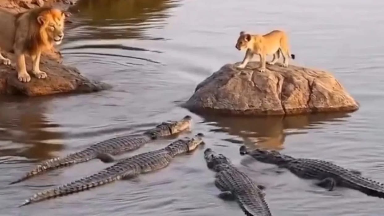 eagle saved the life of a lion cub viral wildlife video sher ka video