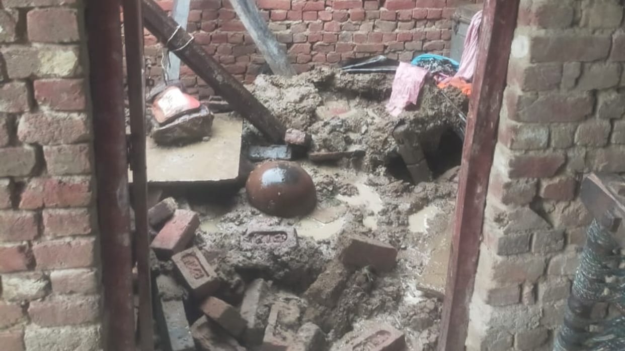 Waterlogging due to heavy rain in Budaun