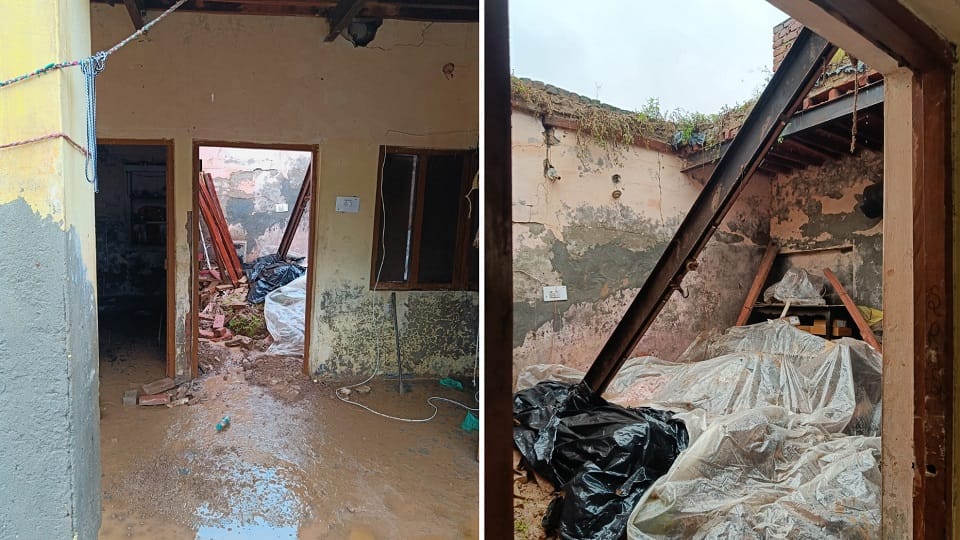 Three people injured when the roof of the house collapsed