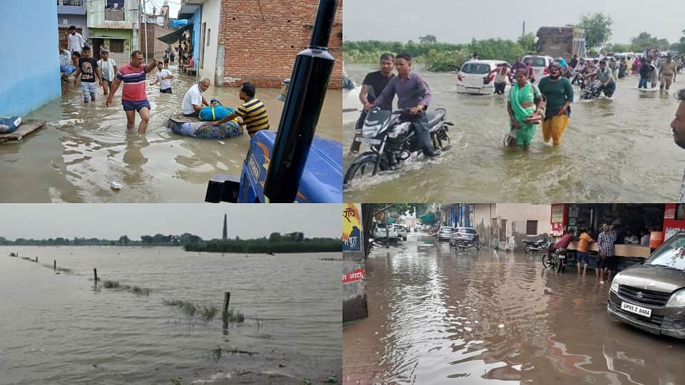 Flood In Up Due To Rising Water Level Of Yamuna Water Entered colonies In Mathura