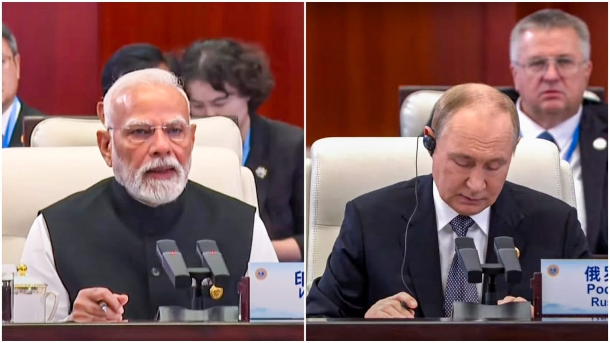 PM Narendra Modi bilateral meeting with Russian President Vladimir Putin in Tianjin China
