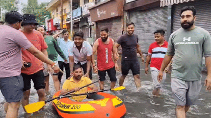 waterlogging due to rain in aligarh