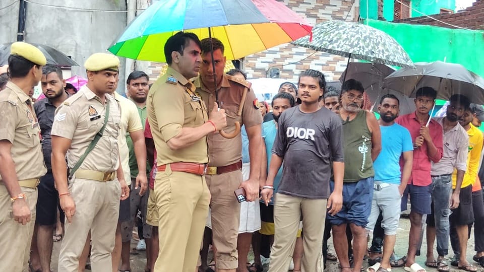 Rain in Sambhal, a soldier and an innocent died after falling in an open drain