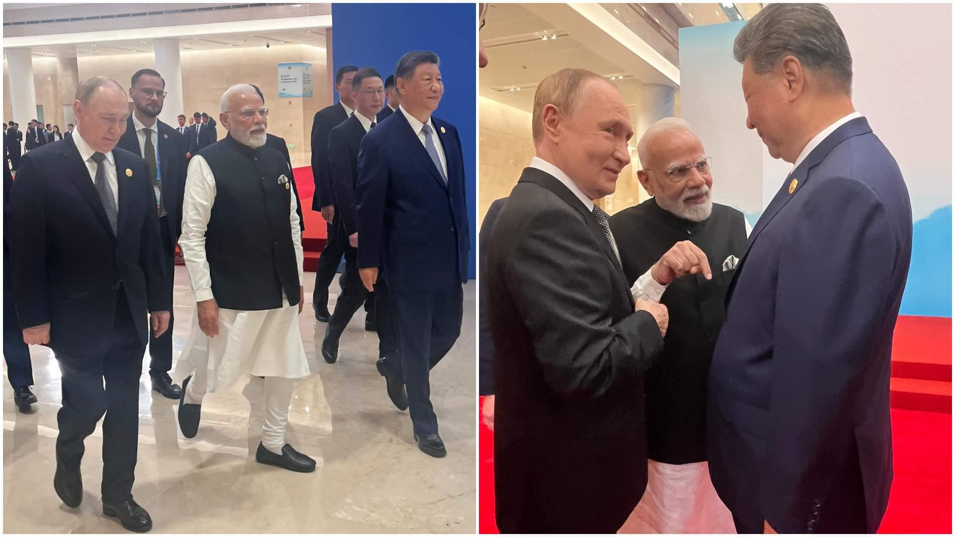 PM Modi Handshake Hug With Vlidimir Putin Ahead Of SCO Summit Infront Of Shehbaz Sharif Know all about it