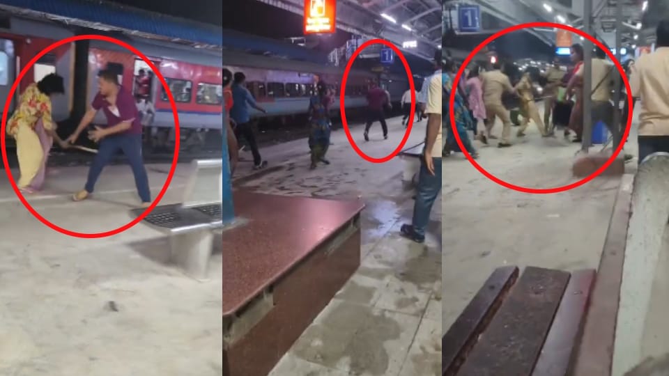 UP news transgender create ruckus at Deoria railway station RPF inspector chased and beaten up