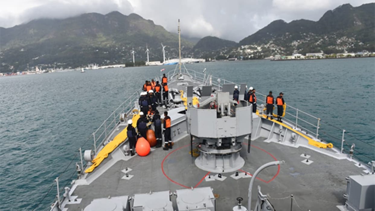 Indian Navy first training squadron arrives Port Victoria Seychelles