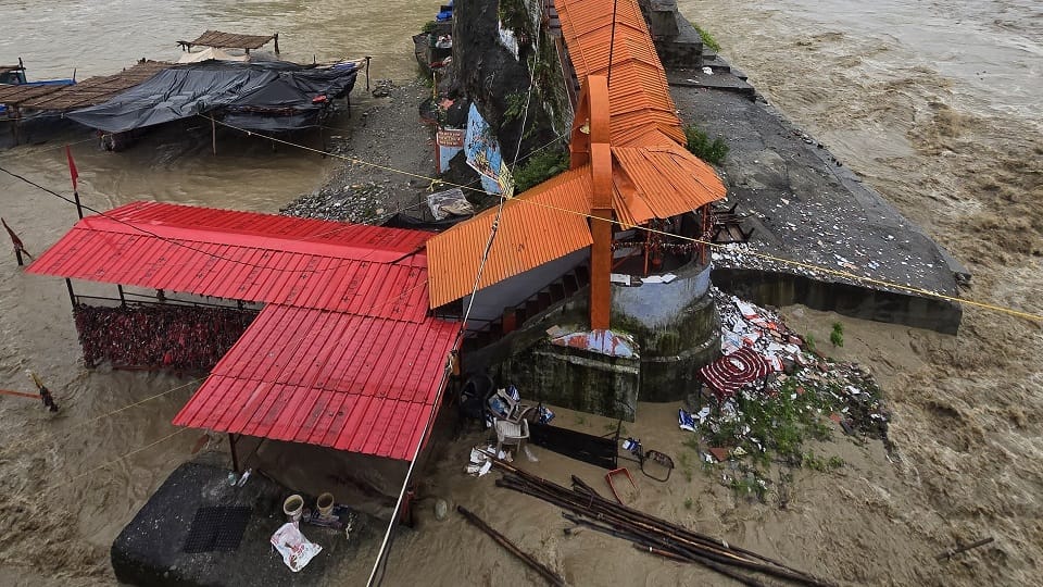 Girija Temple Ramnagar closed due to rain