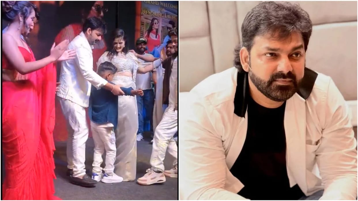 Pawan Singh Viral Video Now Bhojpuri Star Forces Young Boy To Hug Anjali Raghav On Stage