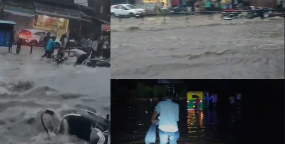 Rajasthan Heavy Rain: बारिश के दौरान बहने लगे सड़क पर खड़े वाहन, मचा हाहाकार
