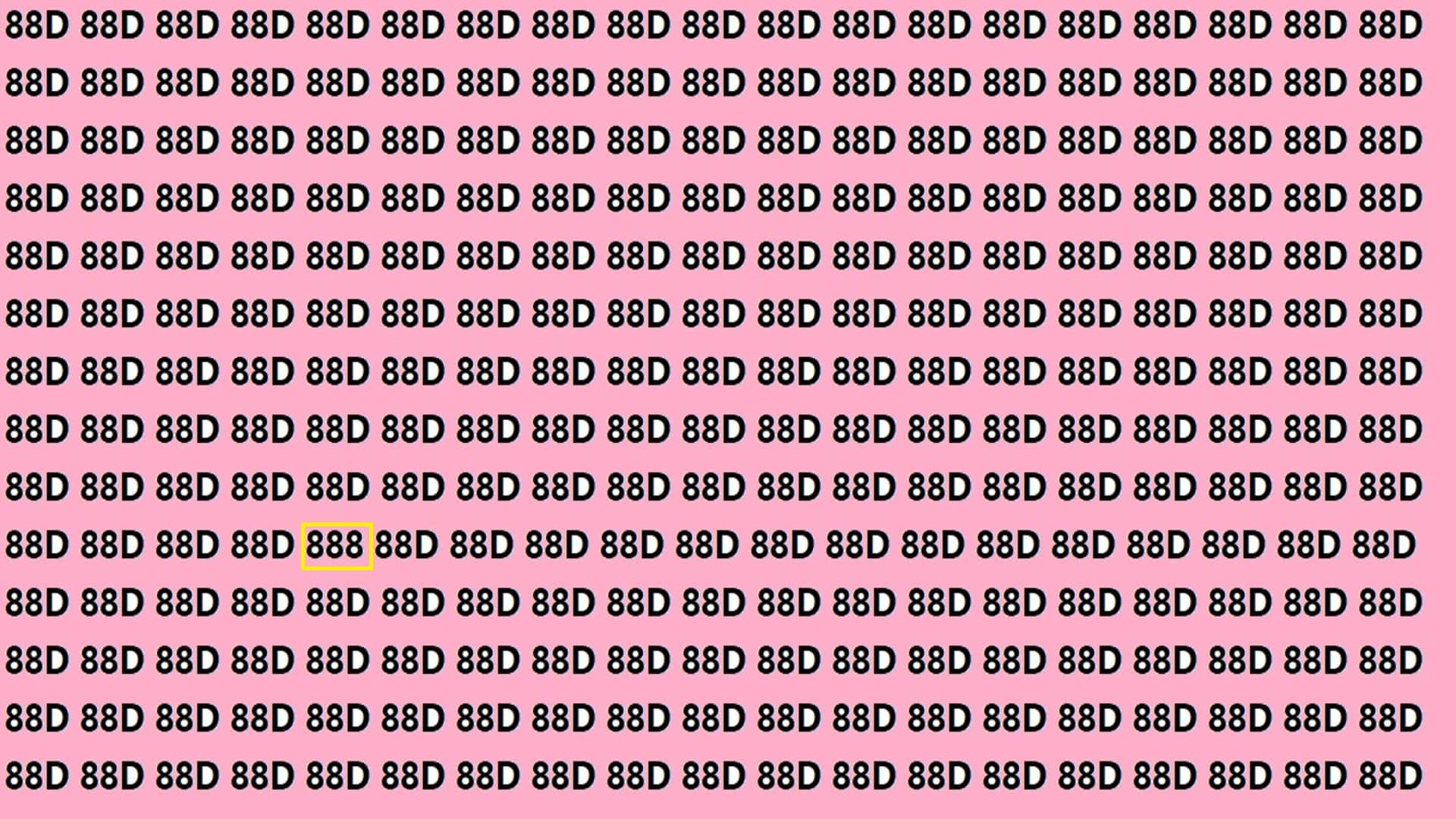 Optical Illusion Iq Test Brain Test If You Have Hawk Eyes then Find 888 in 15 Seconds