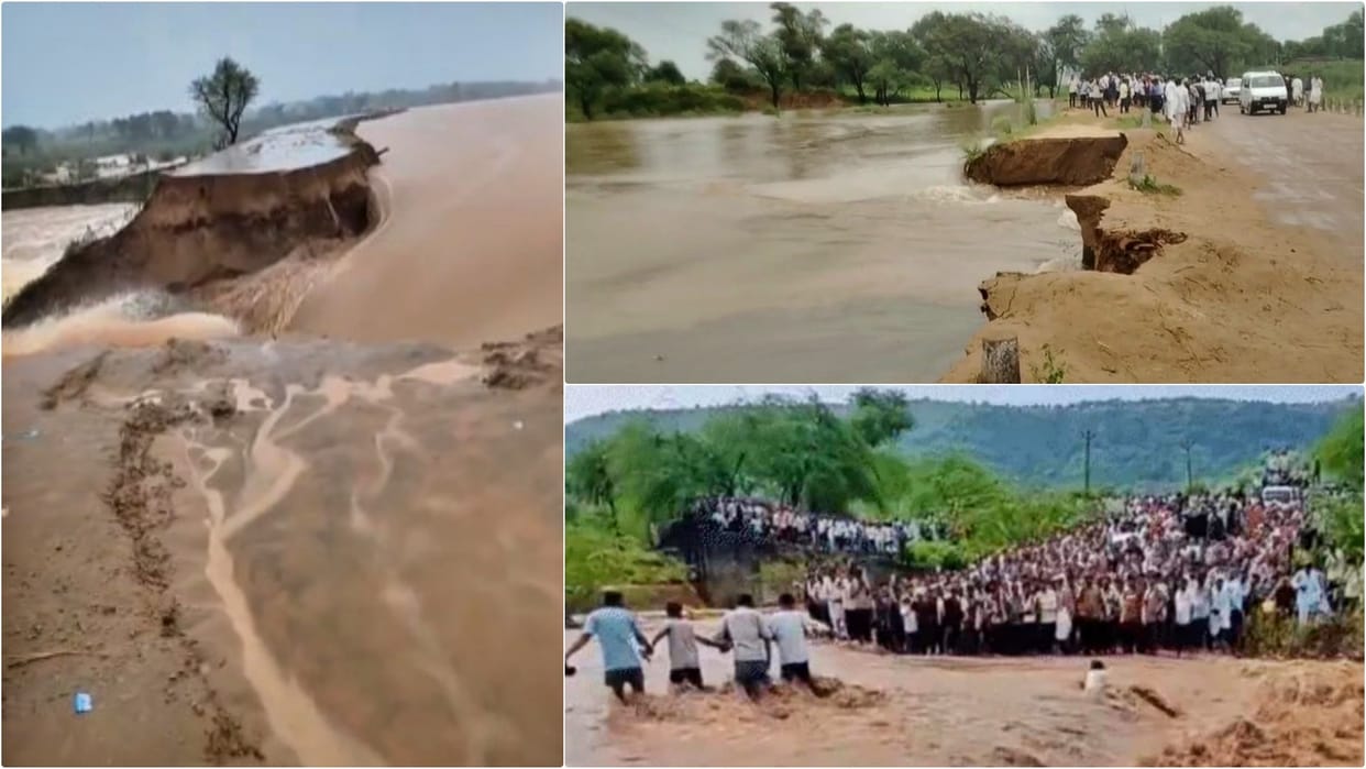 Weather News: Rain wreaks havoc in Dausa, Nalawas dam built at a cost of 50 lakhs broke; Farmers' hopes dashed
