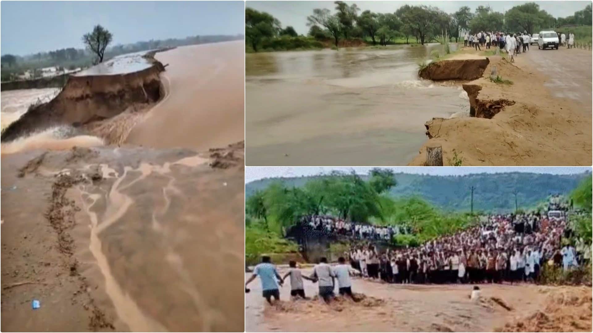 मूसलाधार बारिश के कारण टूटा नालावास बांध