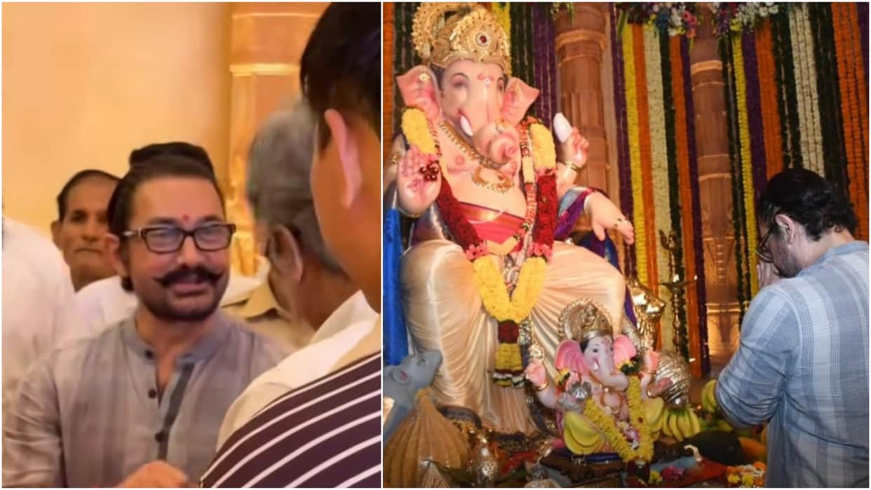 Aamir Khan Seeking Blessings Of Bappa In Minister Ashish Shelar Ganpati Pandal
