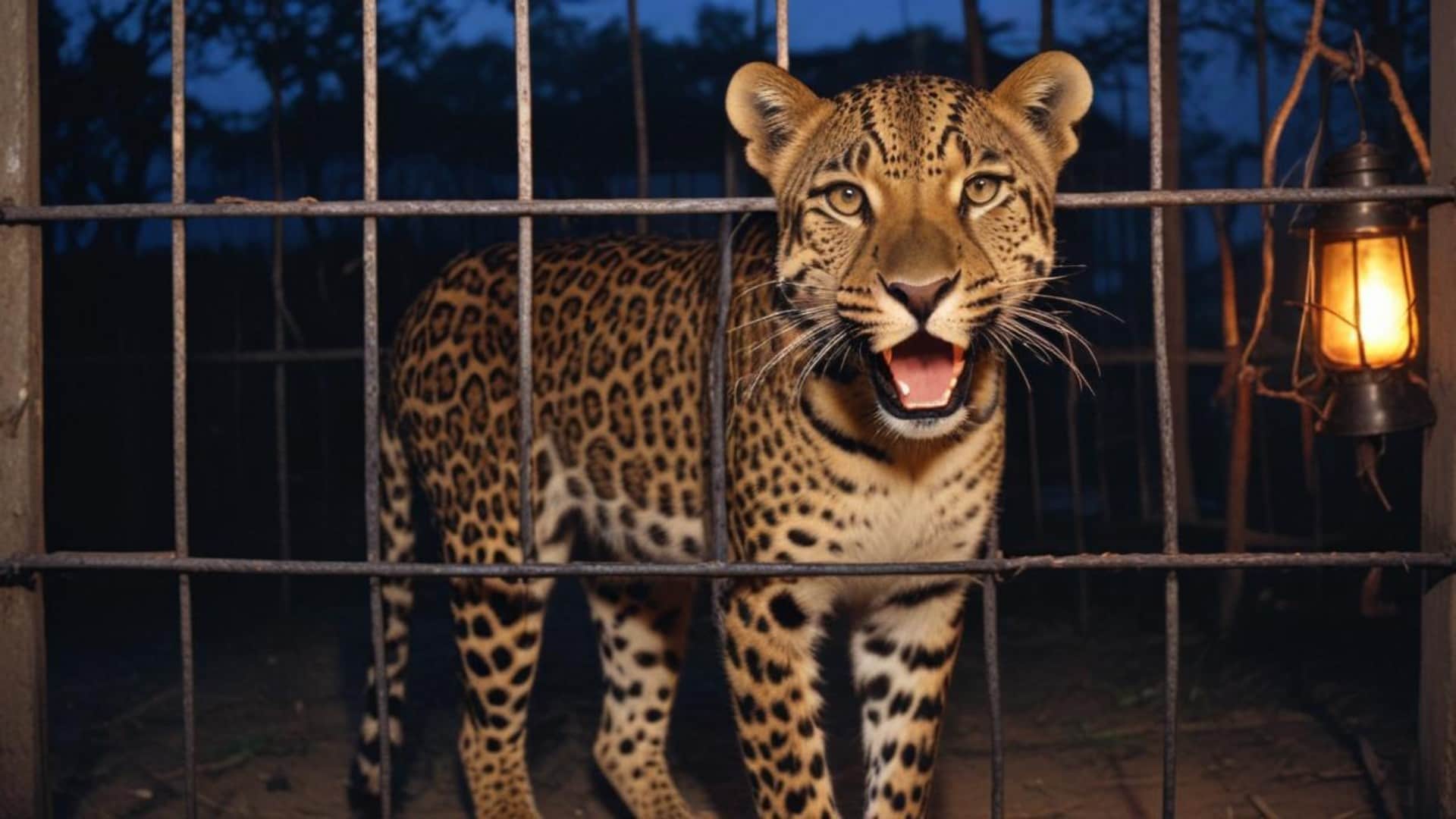 Barwani News: dreaded leopard that used to attack villagers every day was caged, kept growling on seeing crowd