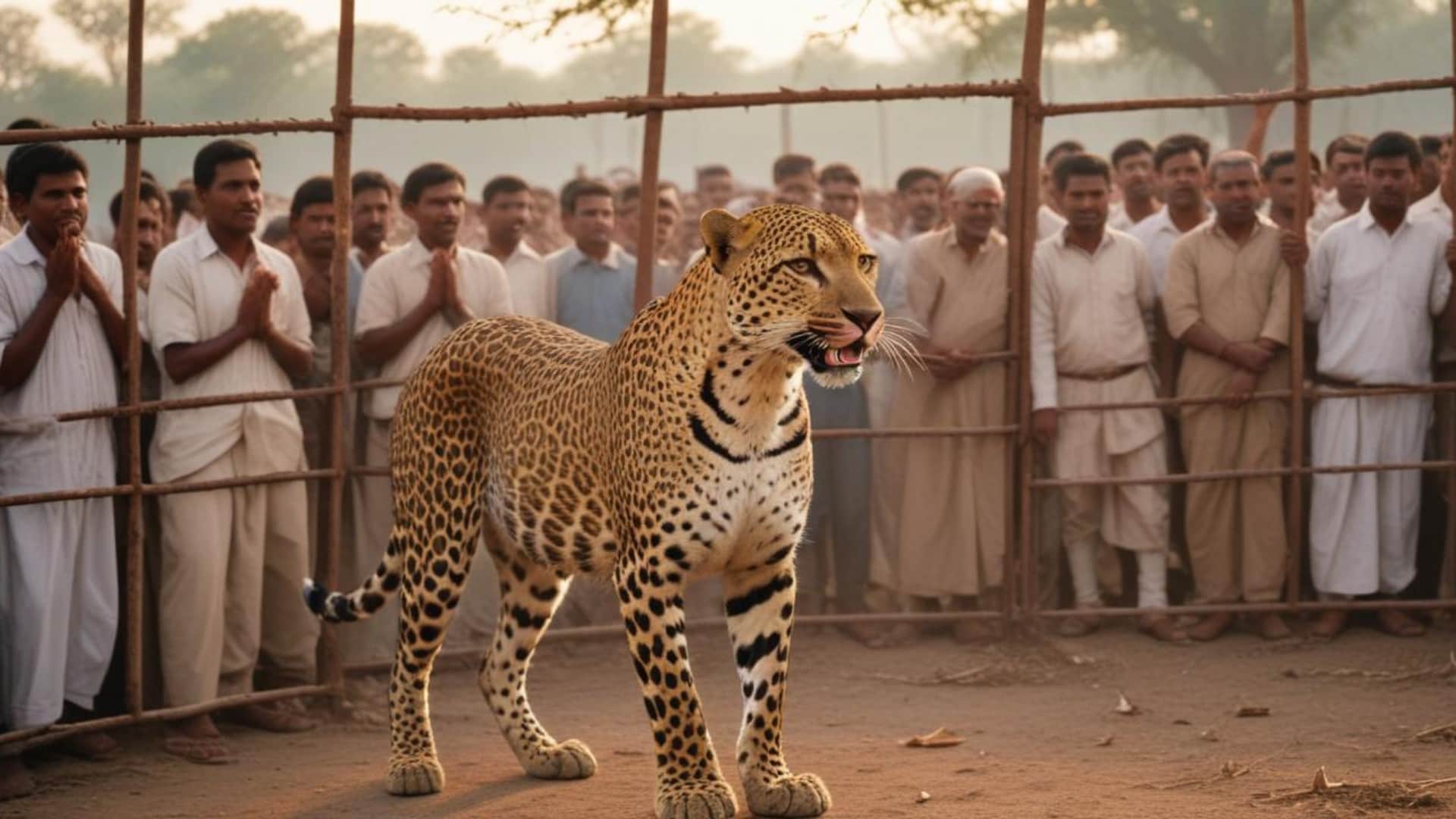 Barwani News: dreaded leopard that used to attack villagers every day was caged, kept growling on seeing crowd