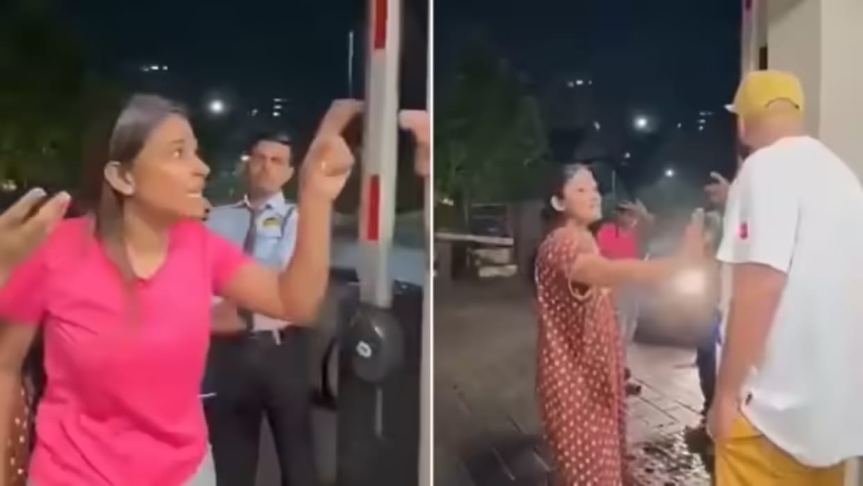 Women asked Man to speak Marathi he said I will speak Hindi till my death Video goes Viral on Internet