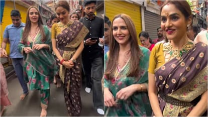 Ganesh Utsav 2025: Esha Deol Disha Vakani and Poonam Pandey visti to Lalbaugcha Raja to seek Bappa blessing