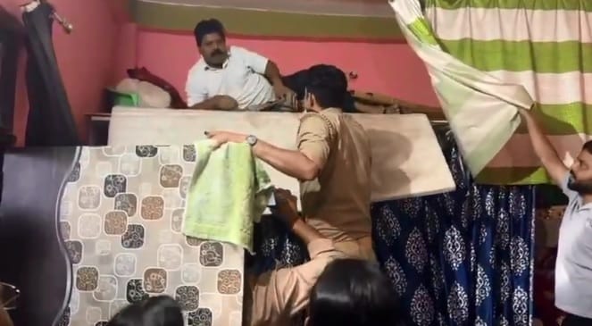 Kannauj District banned SP leader Cash Khan found hiding on hill accused was lying on the mattress