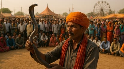 Rajasthan News: Devotees Stun Crowd at Goga Fair in Churu with Daring Snake Feats
