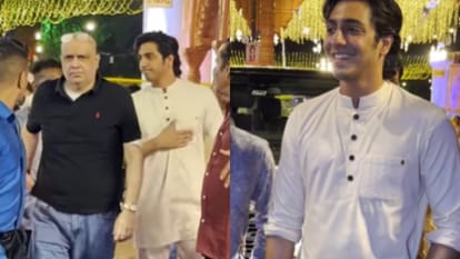 saiyaara actor Ahaan Panday Seeks Ganpati Blessings With Father chikki panday