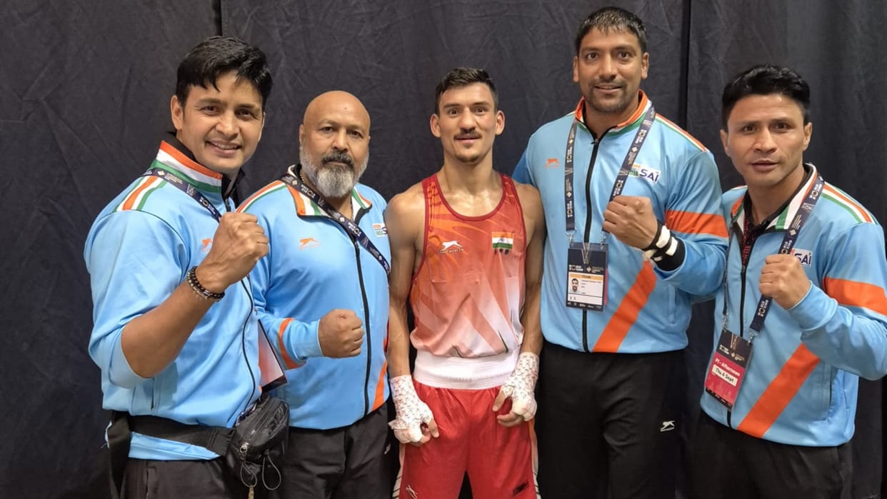 Pawan Bartwal opened India's campaign with victory over Michael Douglas in World Boxing Championships