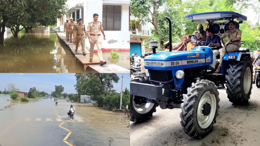 पीलीभीत में बाढ़ से बिगड़े हालात: 30 से अधिक गांव चपेट में... हाईवे डूबे; ट्रैक्टर से पुलिस लाइन पहुंचे एसपी More than 30 villages in the grip of flood in Pilibhi highways submerged
