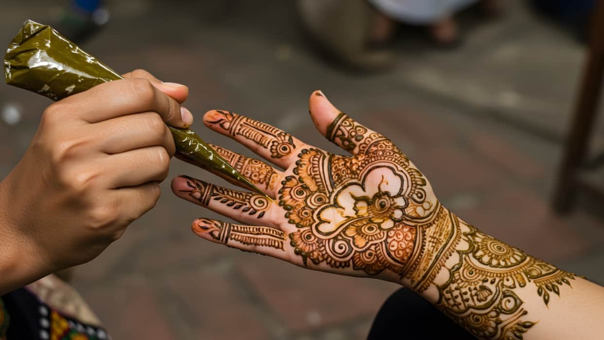 latest mehndi design for onam festival different mehndi style for onam
