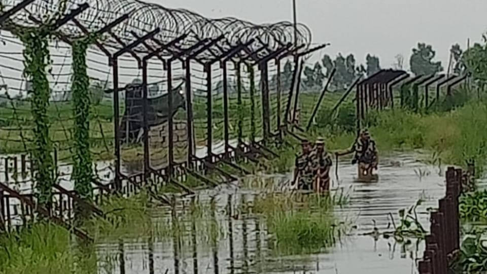 Floods damage 110 km of international border fence 90 BSF posts in Punjab flood situation