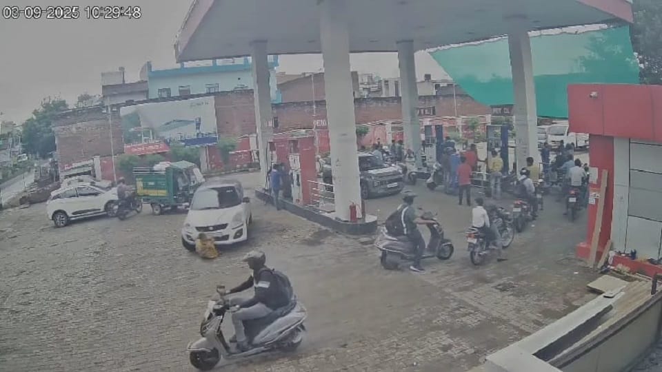 petrol pump car accident woman crushed cctv footage