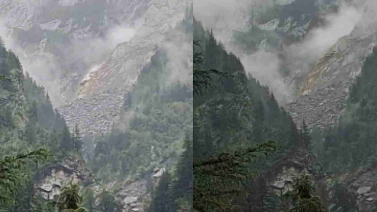 Mountain broke at the mouth of Telgad in Uttarkashi Harshil danger of lake formation