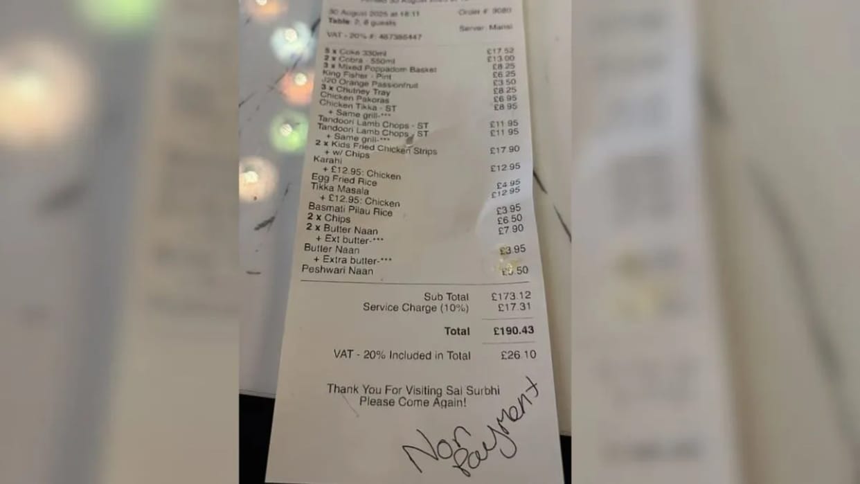 Two families first ate their fill of food but as soon as the bill of Rs 20 Thousand came they refused to pay