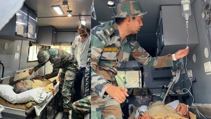 Old man bitten by snake Army jawan rescued him and saved his life Punjab flood