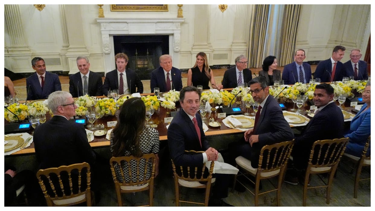 Trump hosts dinner at White House for tech titans but musk was absent check list of ceo