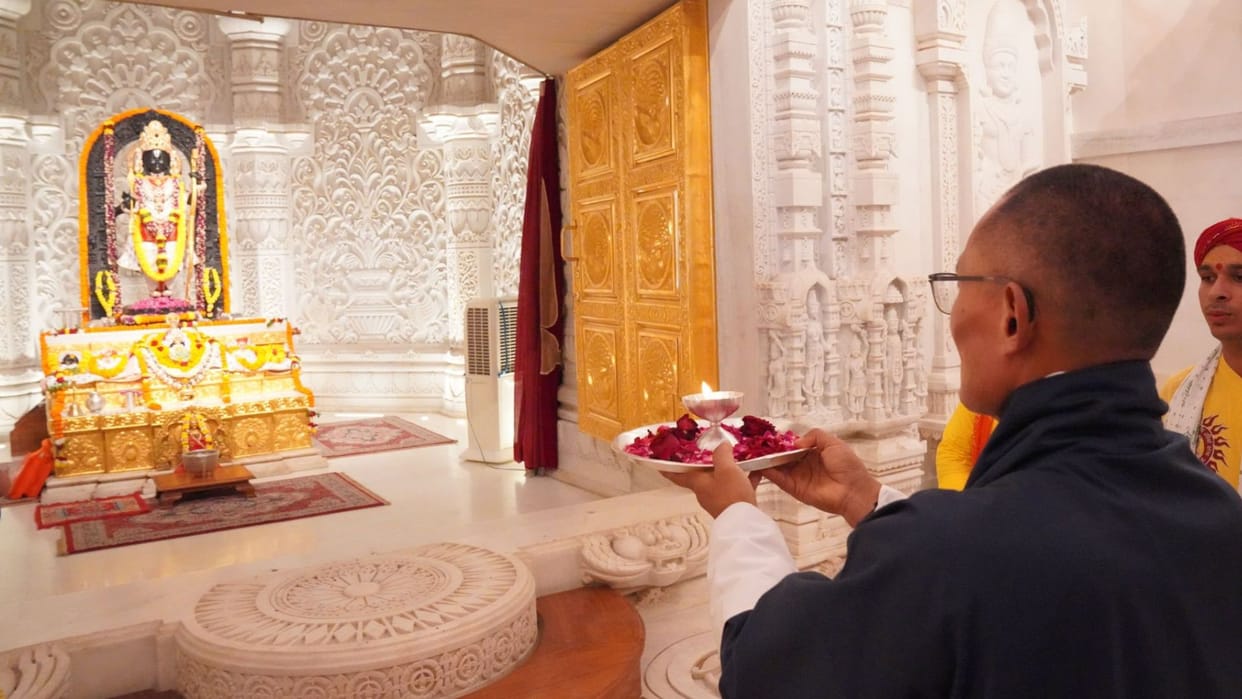 Bhutan Prime Minister Tshering Tobgay reach Ayodhya PM Modi says Shri Ram ideals are inspiration for everyone