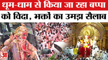Ganesh Visarjan 2025: Bappa's farewell is being done with great pomp, hundreds of people gathered for immersio