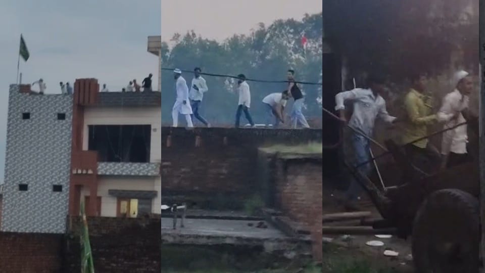 Stone pelting and firing due to Panchayat election rivalry in Moradabad see photos