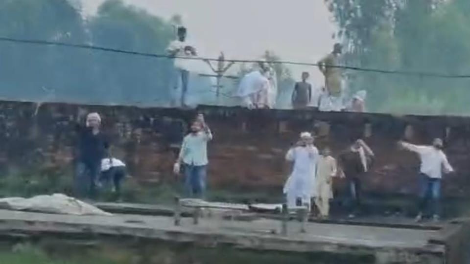 Stone pelting and firing due to Panchayat election rivalry in Moradabad see photos