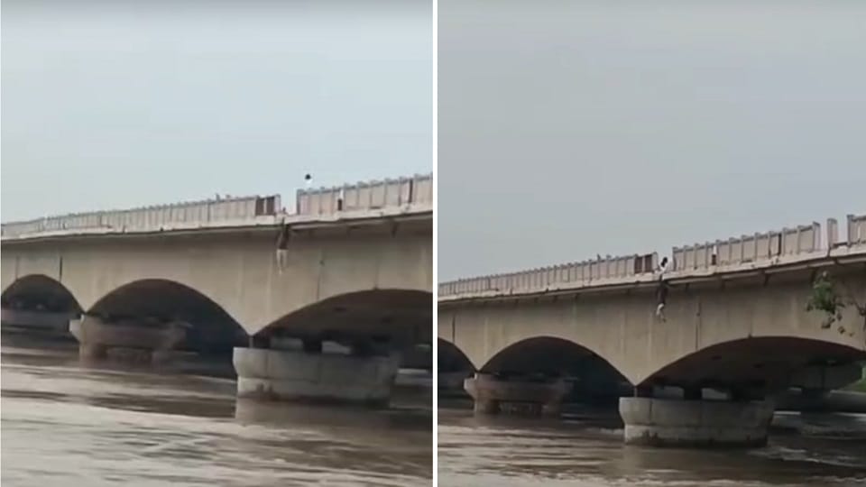 A young man jumped into the Yamuna river in Panipat