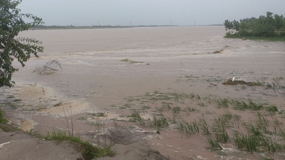 Punjab Floods News Dhussi dam broke in Ludhiana village Sasrali, water of Sutlej river entered area