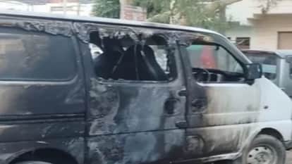 Sirohi News: Blast in parked car sparks panic, woman severely burnt; four injured in Sarupganj road accident