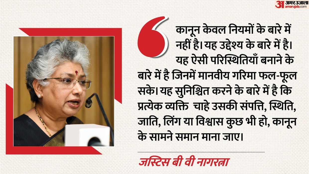 Justice B V Nagarathna says Duty of courts to enforce rule of law without fear or favour